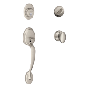 Schlage F60PLYxSIE Plymouth Single Cylinder Handleset with Siena Interior Knob