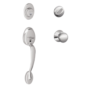Schlage F60PLYxPLY Plymouth Single Cylinder Handleset with Plymouth Interior Knob