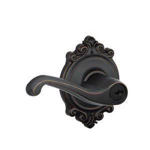 Schlage F51FLA/BRK Flair Keyed Entry Leverset with Brookshire Decorative Rosette