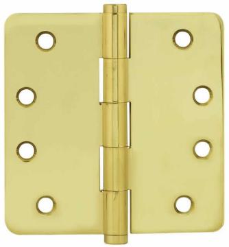 Emtek 96124 4 Inch x 4 Inch Residential Duty Solid Brass Hinge with 1/4 ...