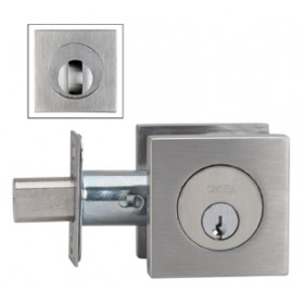 omnia deadbolt bore auxiliary cylinder hole stainless inch square single steel modern